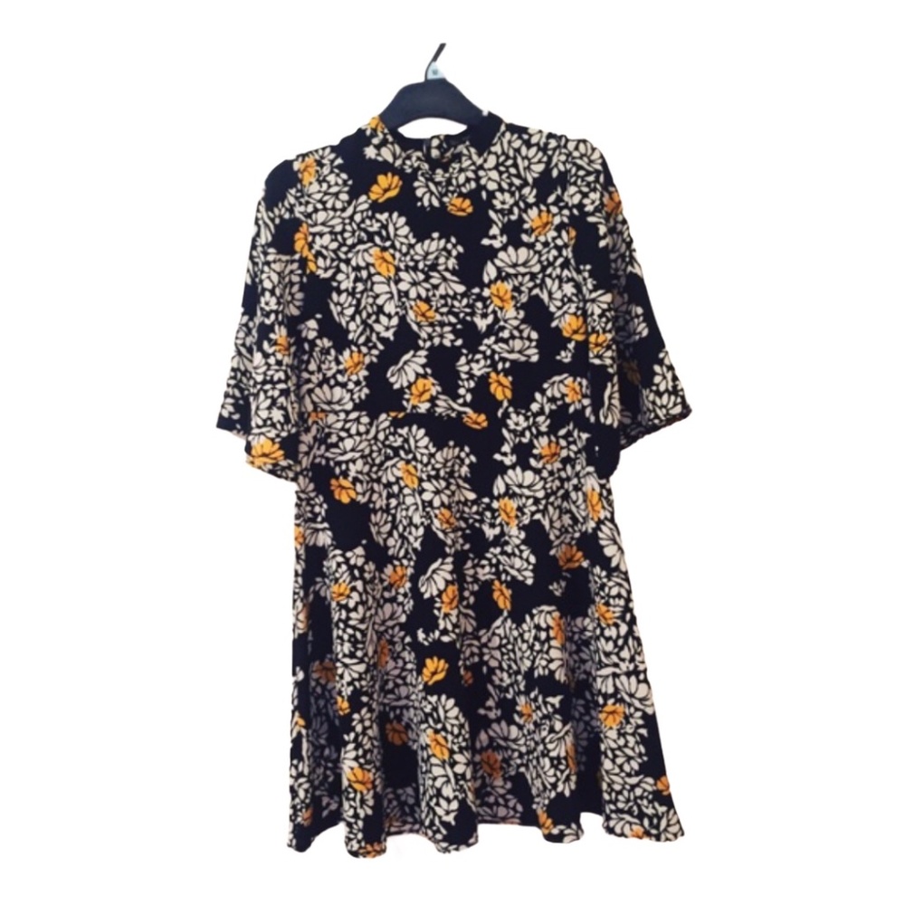 Zara Floral Short Sleeve Dress Sz S